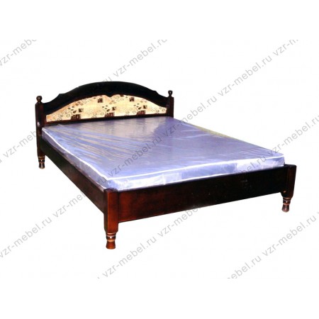 Кровать двуспальная "Филенка" с тканью