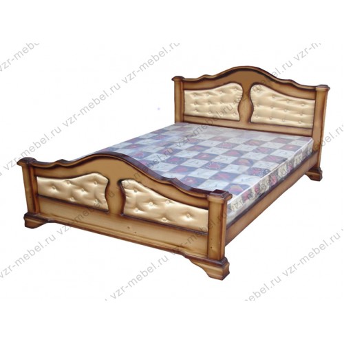 Кровать из массива сосны "Массив" с тканью
