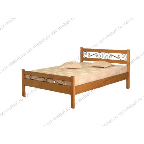 Кровать из массива березы "Венеция" с ковкой