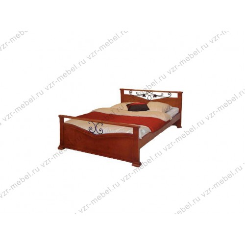 Кровать из массива сосны "Золушка" с ковкой